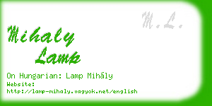 mihaly lamp business card