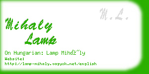 mihaly lamp business card